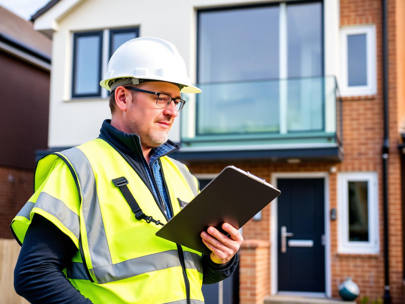 Building surveyor inspecting a residential property